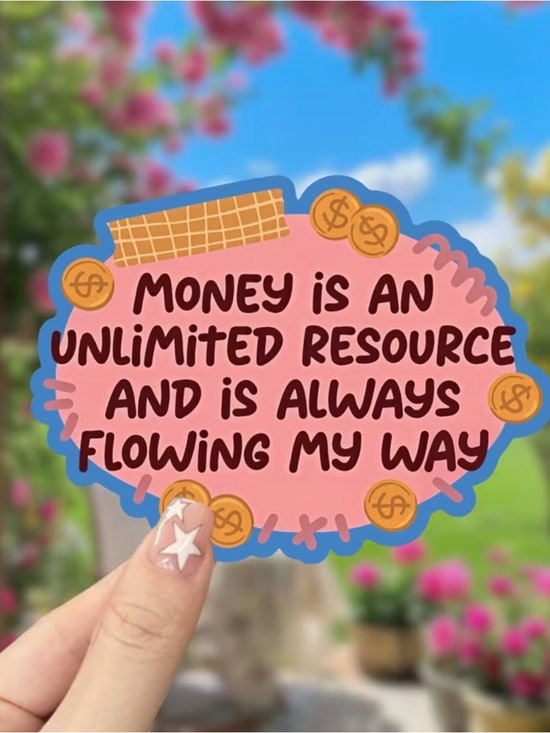 Scarlet Elias Other - Affirmation Sticker - Pink with Blue Border